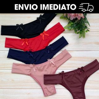 Kit 5 Calcinhas Dupla Pala Tanga Conforto Calcinha Microfibra Lingerie em Oferta na Shopee