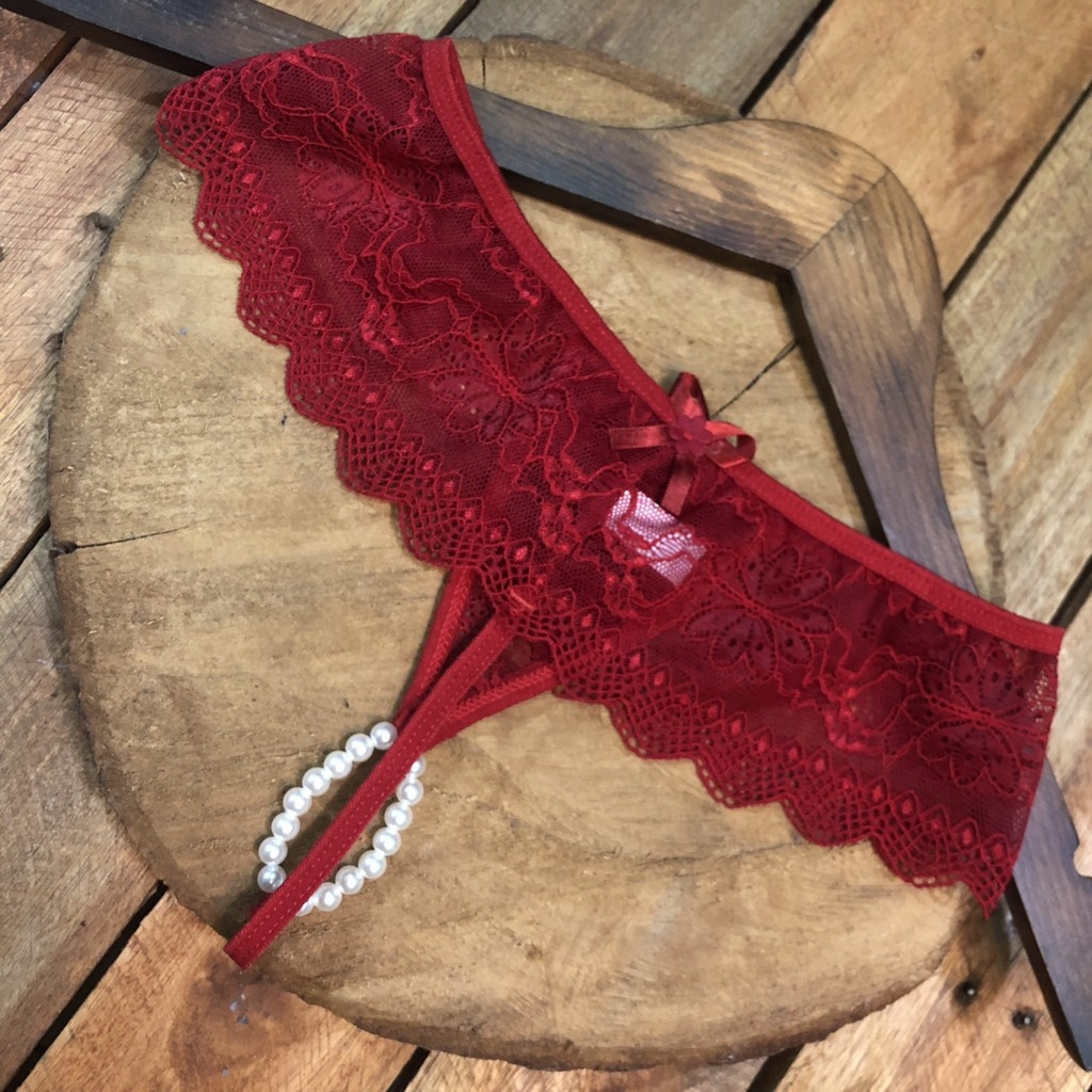 Calcinha Tailandesa Fio Dental Com Pérolas Lingerie em Oferta na Shopee