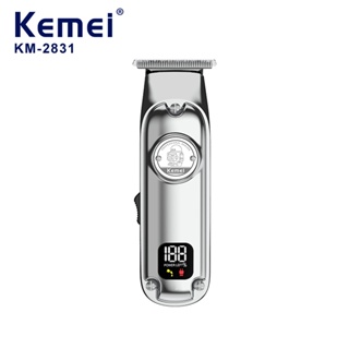 Kemei KM 2831 Máquina De Corte De Barbeiro De Metal Carreento Digital USB Mini Design Corpo De Metal em Oferta na Shopee