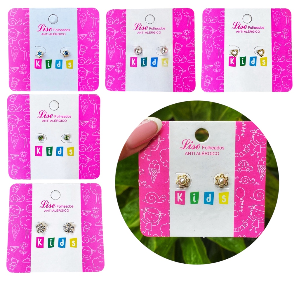 Brincos Folheados a Ouro Infantil Com Tarraxa Baby Para Crianças 1 Par em Oferta na Shopee