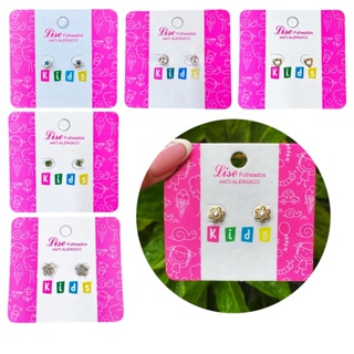 Brincos Folheados a Ouro Infantil Com Tarraxa Baby Para Crianças 1 Par em Oferta na Shopee