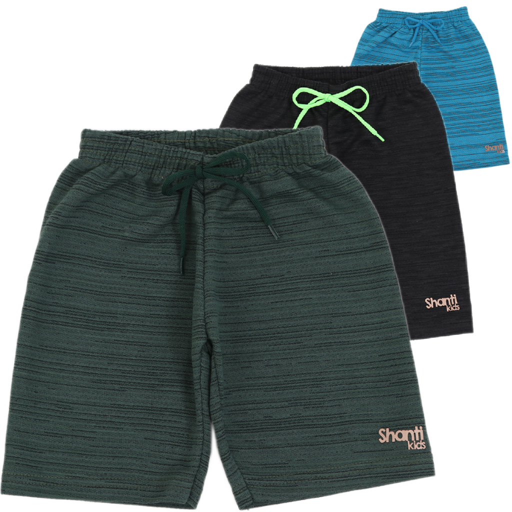Combo 3 Bermuda Infantil Moletinho Juvenil de Menino Tamanho 2 Ao 16 anos Shorts de Moleton