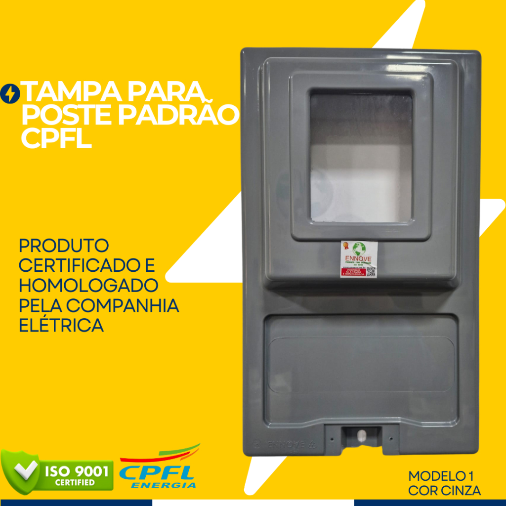 Tampa Padrão Cinza Para Poste CPFL