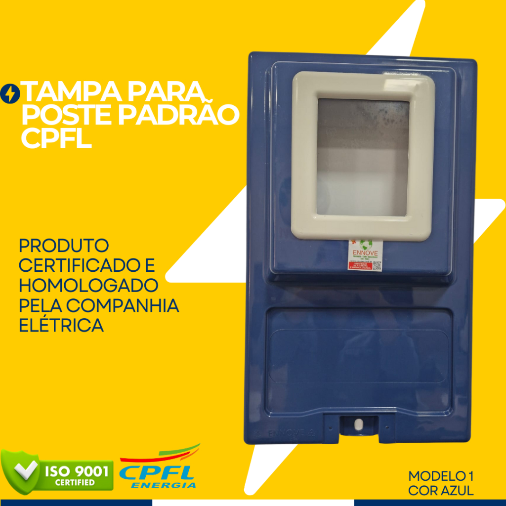 Tampa Padrão Azul Para Poste CPFL