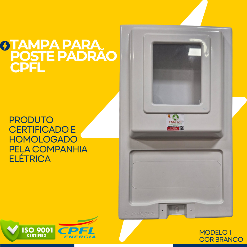 Tampa Padrão Branca Para Poste CPFL