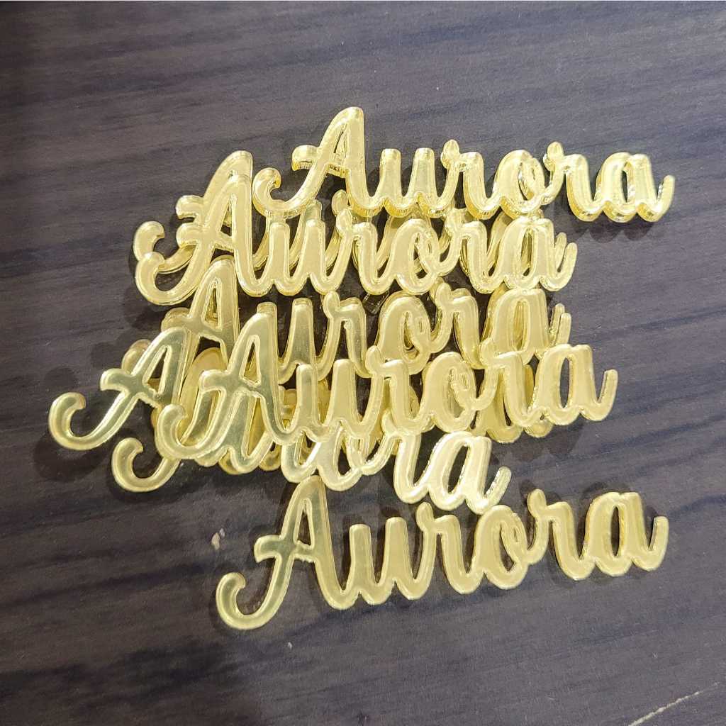 Nome em Acrílico Personalizado Laço Luxo Lembrancinha Aniversário Festa Comemorações