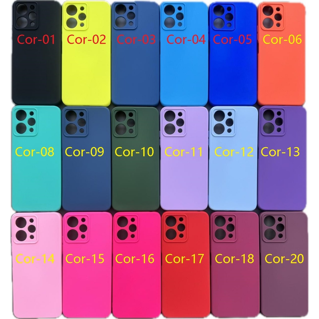 Capa Capinha Anti impacto Para Celular Xiaomi Redmi 12 4G 5G / Poco M6 Pro 5G - Com Interior Aveludado de Silicone  / 014XM    - CP 014