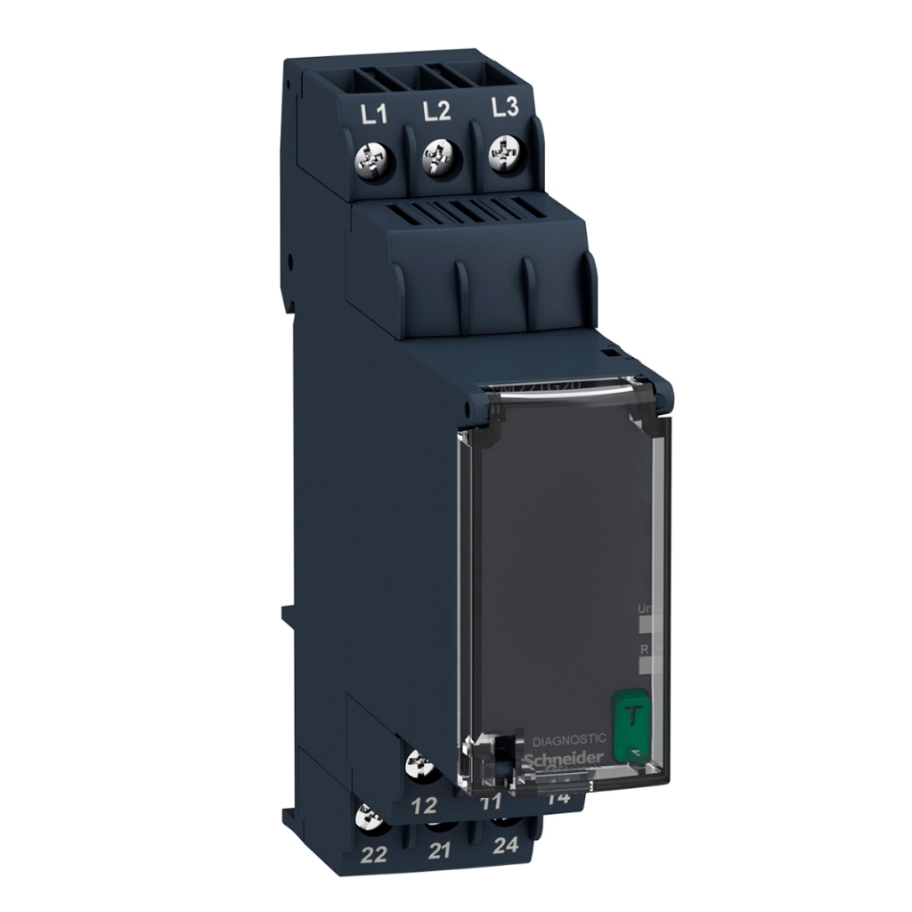 Relé Trifásico Schneider RM22TG20 183-528V | Controle e Medição Função Dupla 2NAF