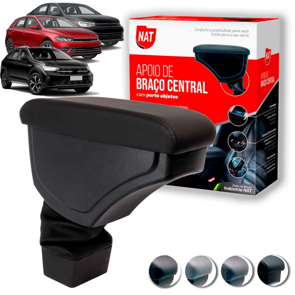 Apoio de Braço Polo, Virtus 2018 Até 2024 E Nivus 2024 C/ Porta Objeto em Oferta na Shopee