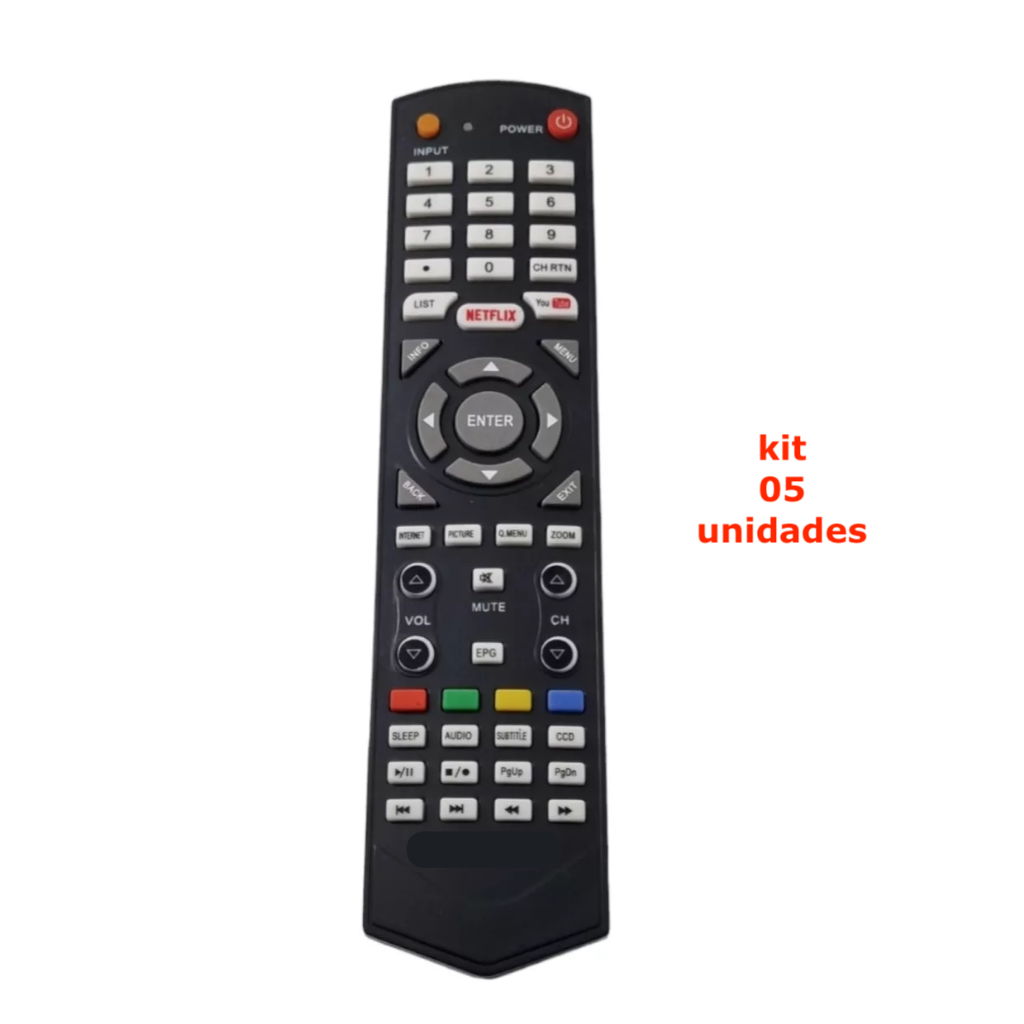 Kit  05 Controle Remoto Tv Semp Toshiba Sky-8024 CT8063