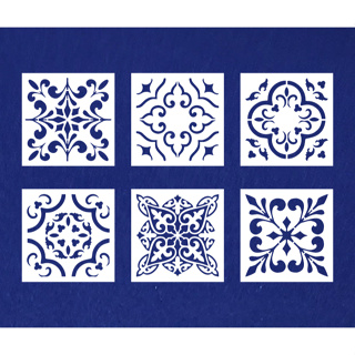 Stencil para Pintura 14x14cm Azulejos Grupo 2 em Oferta na Shopee