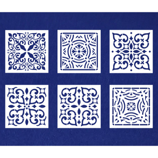 Stencil Para Pintura 14x14cm Azulejos em Oferta na Shopee