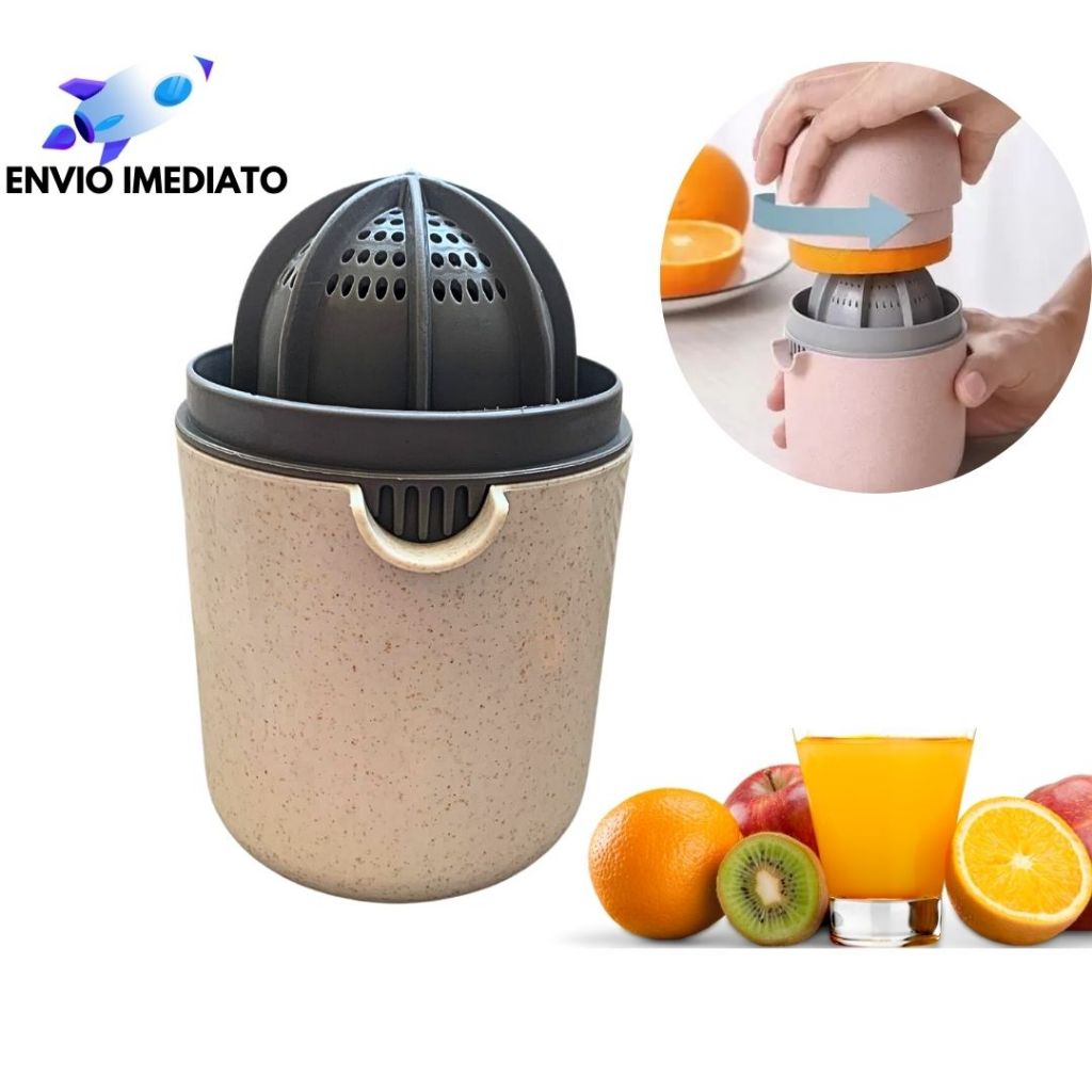 Espremedor de Suco Frutas Portátil Manual Com Copo