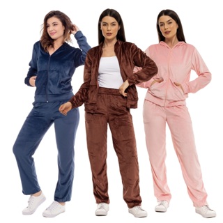 Conjunto Femino De Veludo Plush HBD-CON-001 em Oferta na Shopee