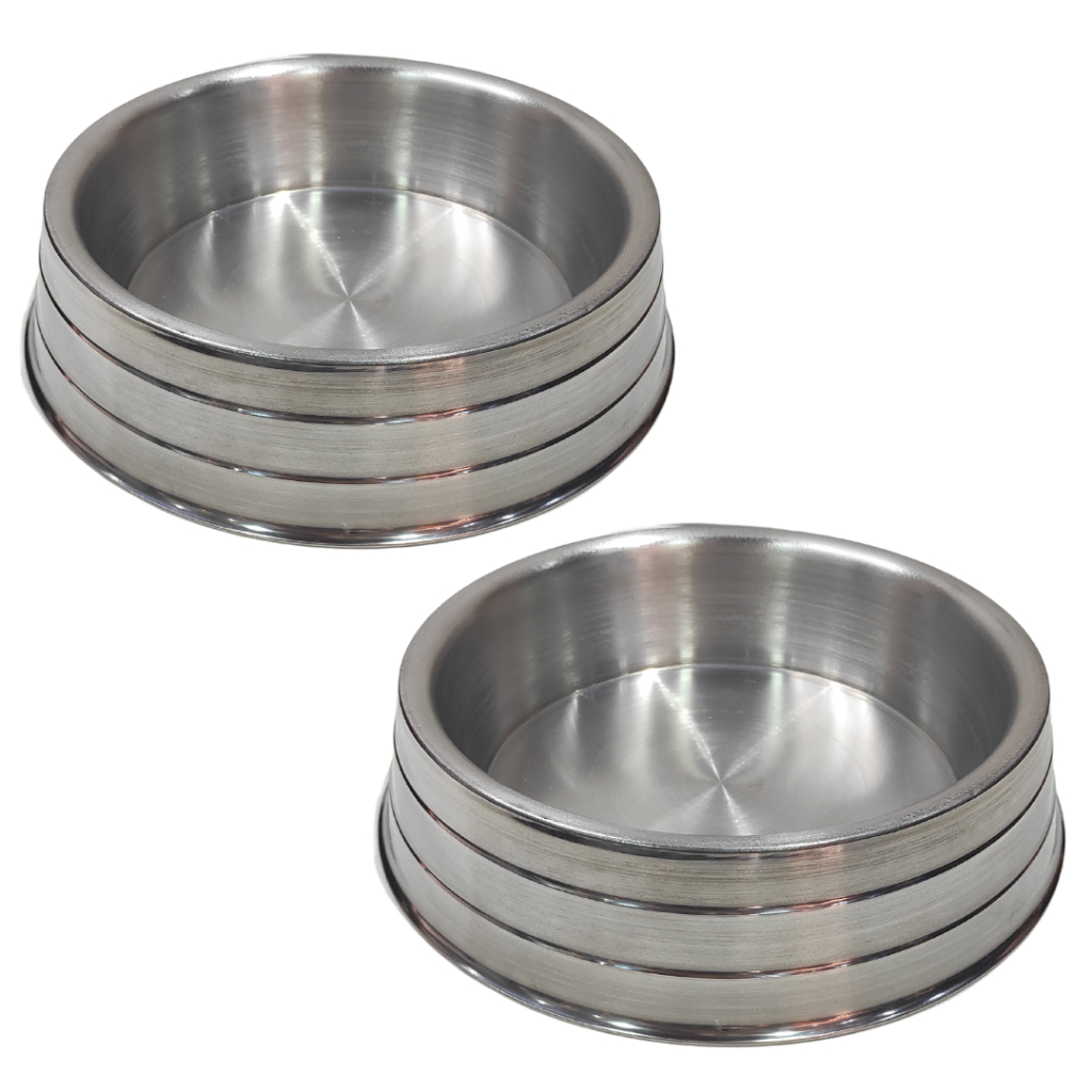 Kit 2 Comedouro Bebedouro Aluminio Pesado Polido Cachorro Cães 2200ML em Oferta na Shopee