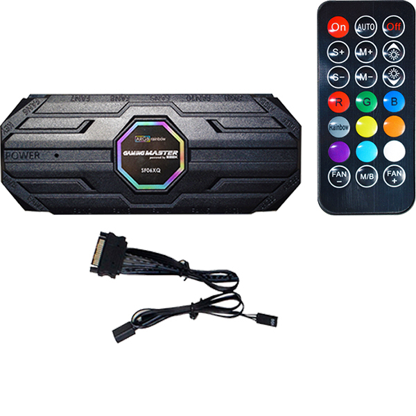 Controladora ARGB Para Fans Cooler 6 Pinos 12v Suporta até 10 Fans ARGB Controle Remoto + Cabos
