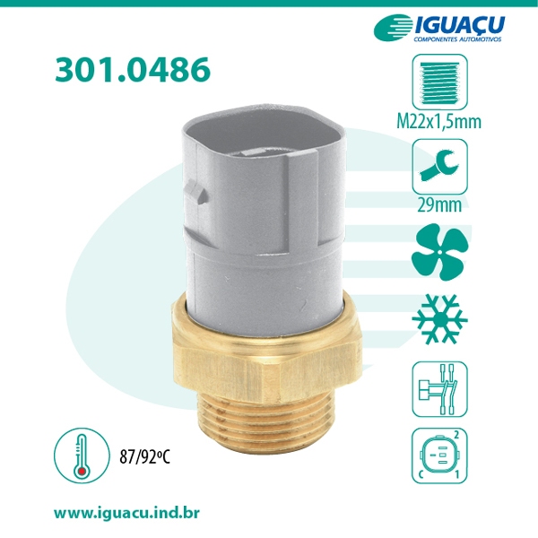 Termo-interruptor Do Radiador TRANSPORTER 1.8 GASOLINA 90-94 iguaçu 486-87