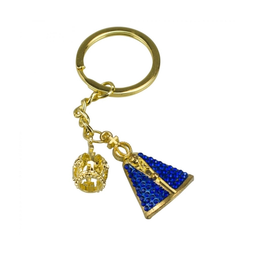 Chaveiro Religioso Nossa Senhora Aparecida Dourado Com Coroa e Strass
