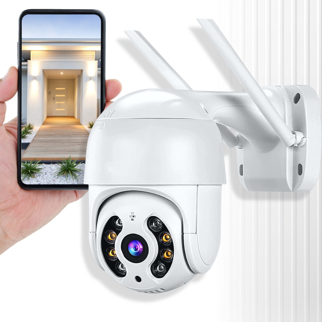 Câmera Segurança Externa 360 Ip a Prova de Água Wifi Rotativa Dome Full Hd Ptz Ip66 Nf App Yoosee