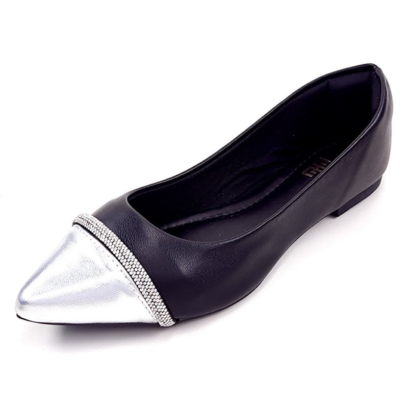 Sapatilha Feminina Bico Fino Strass Pedraria Brilho Elegante