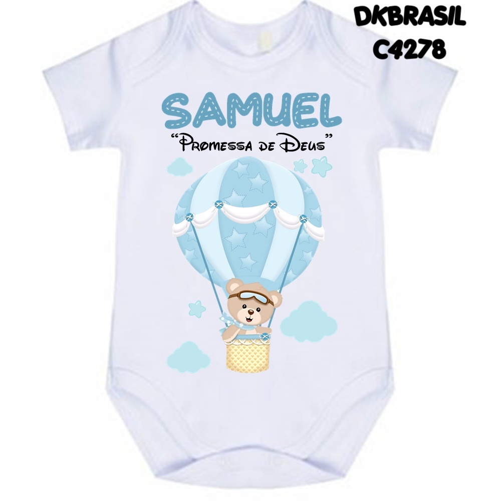 Body Ursinho Baloeiro com nome Samuel