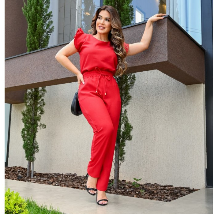 Conjunto Feminino Casual Sofisticado De Blusa Calça em Linho De Algodão Cores Verão Inverno 2024 Roupa Feminina Festa Uniforme Barata Promoção Oferta Exclusiva