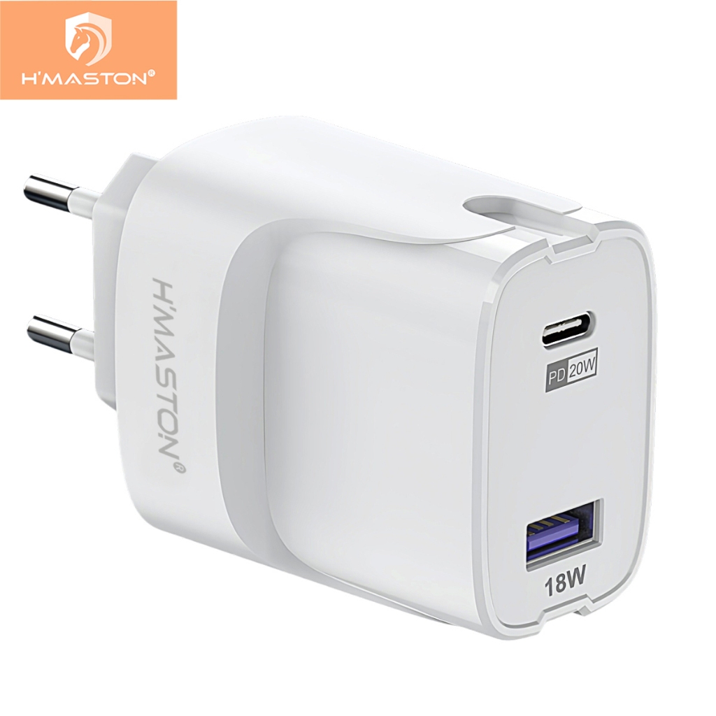 H'maston LR-10 Carregador 38w PD20W QC3.0 Fonte Tomada Rápida Carregar Celular Usb e Tipo-c em Oferta na Shopee