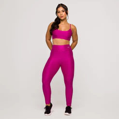 Conjunto Fitness Academia Feminino Top e Calça Legging Poliamida Feminina Crossfit Coleção Glow