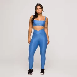 Conjunto Academia Top e Legging Fitness Poliamida Treino Coleção Glow