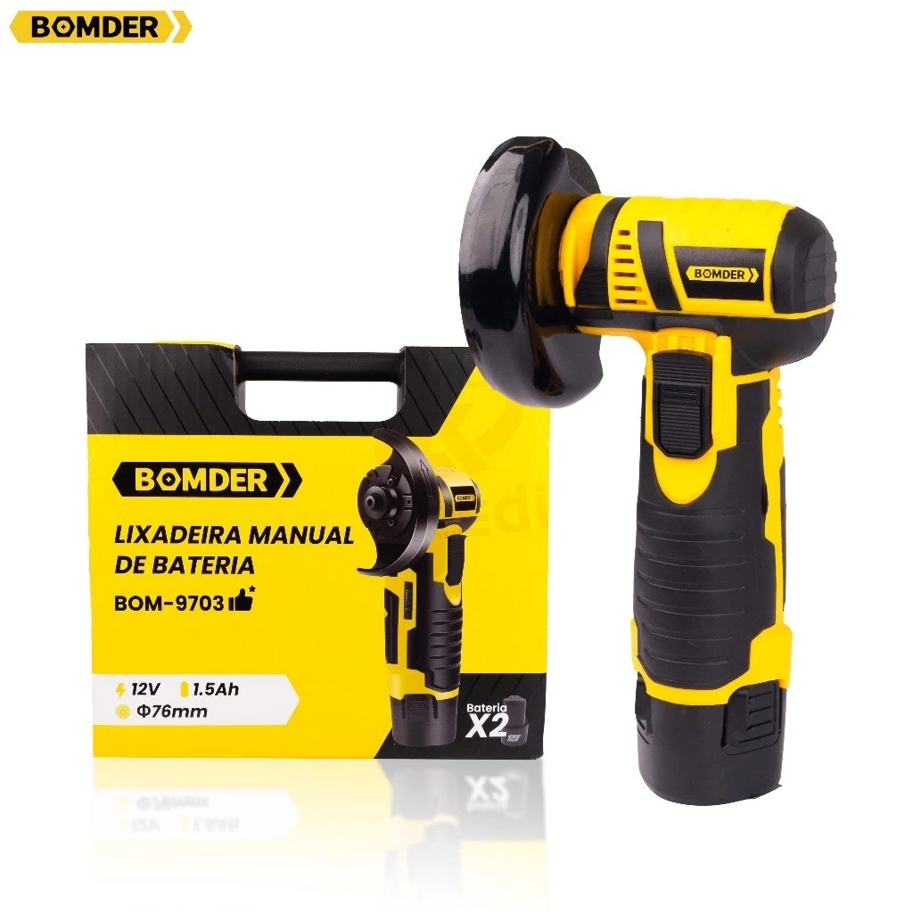 Lixadeira Manual de Bateria 12V 76mm Bom-9703 — imagem 1