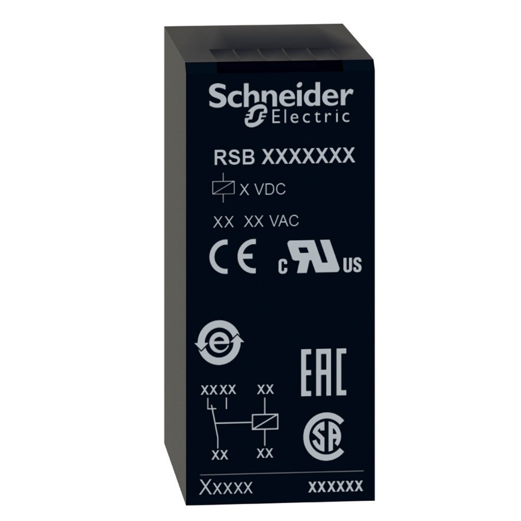Relé Interface Mini 8A 220V 2Naf 50/60Hz Ip40 Preto RSB2A080M7 Harmony Schneider Electric