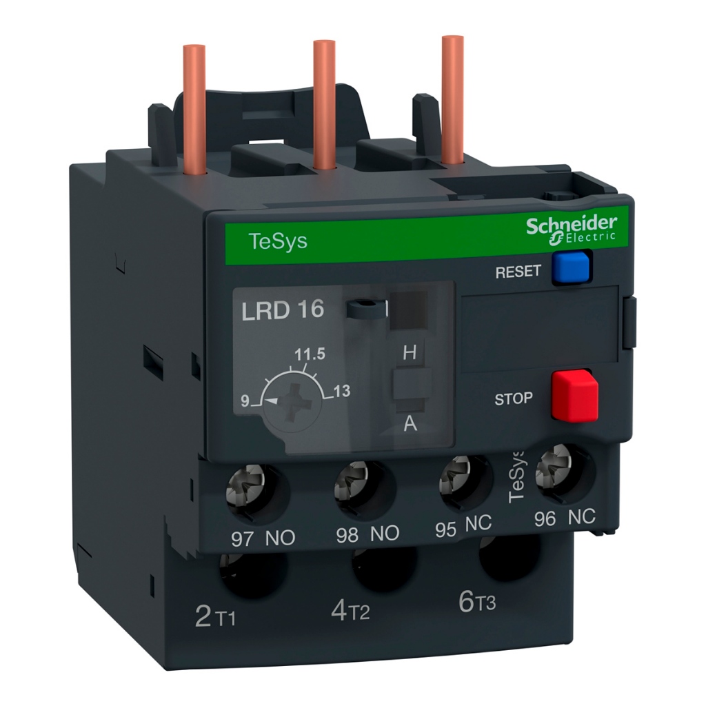 Relé Sobrecarga Térmico 9,0-13A Classe 10A 1Na+1Nf Ip20 LRD16 Tesys Schneider Electric