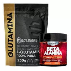 Kit: Beta Alanina 250g + Glutamina 250g Soldiers Nutrition Aminoácido Recuperação