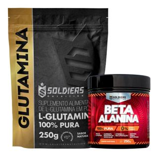 Kit: Beta Alanina 250g + Glutamina 250g Soldiers Nutrition Aminoácido Recuperação em Oferta na Shopee
