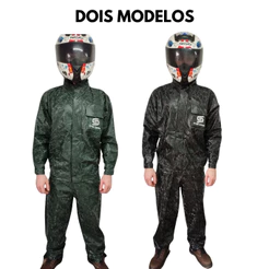Conjunto Capa de Chuva Camuflada Impermeável Urbano Pvc Com Bolso-Moto/Motoboy/Motoqueiro