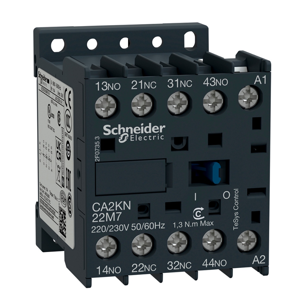 Contator Mini Auxiliar 10A 220V 2Na+2Nf 50/60Hz CA2KN22M7 Tesys K Schneider Electric