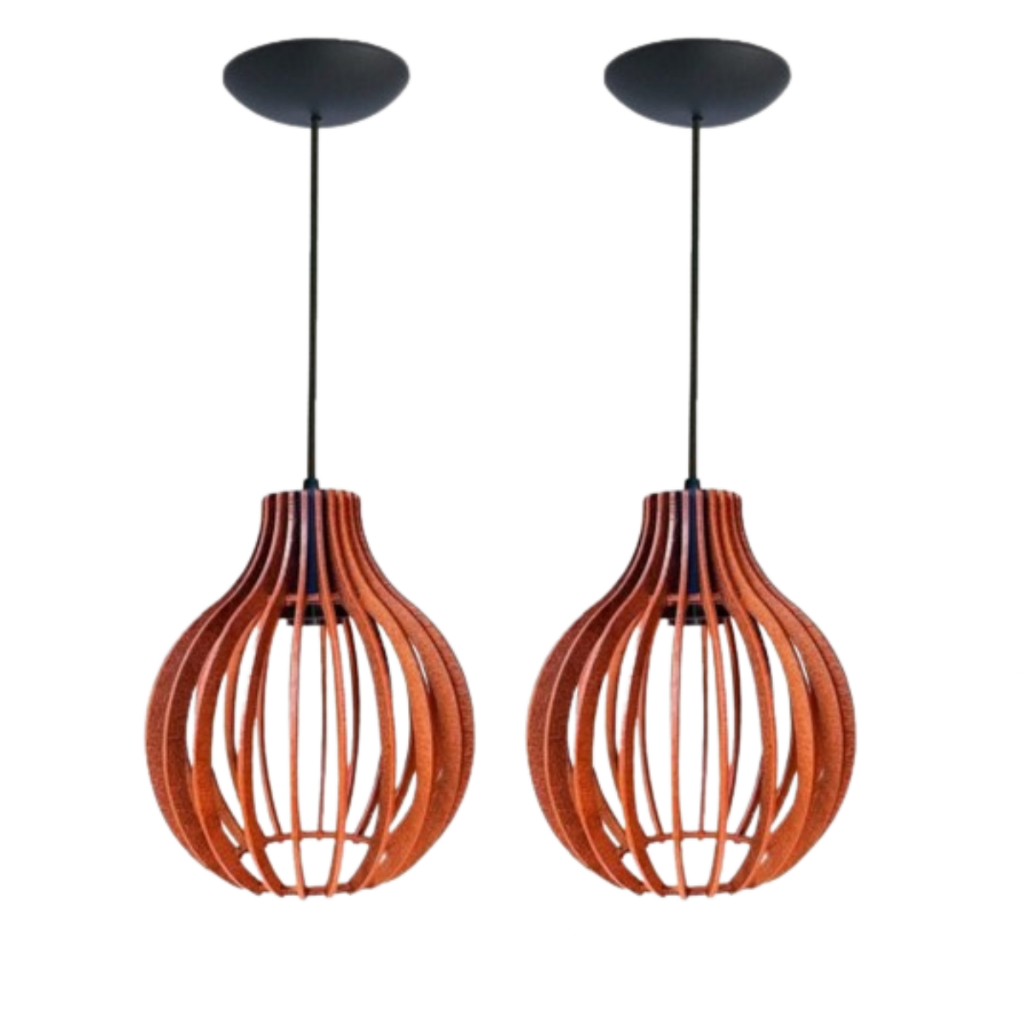 02 Pendente Luminária de Teto  Área de Churrasco Vintage Marrom - 2cqm em Oferta na Shopee