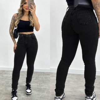 Calça preta jeans Feminina Skinny Levanta Bumbum Perfeita Levanta Bumbum