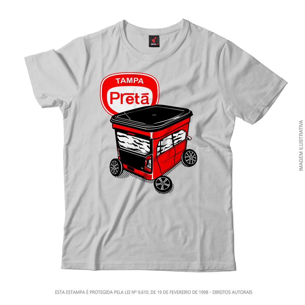 Camiseta Rota 34 Tampa Preta Vermelho