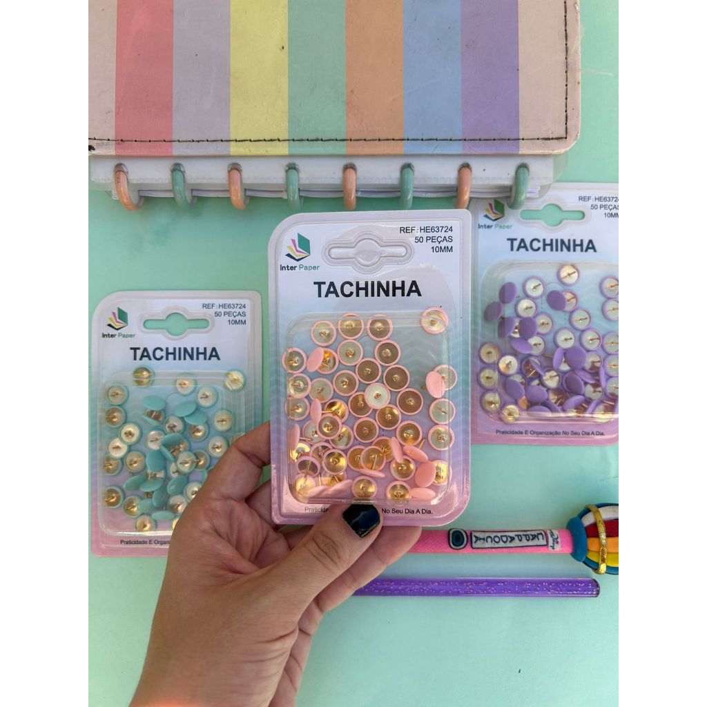 Kit Tachinhas 50 Peças 10mm Papelaria em Oferta na Shopee