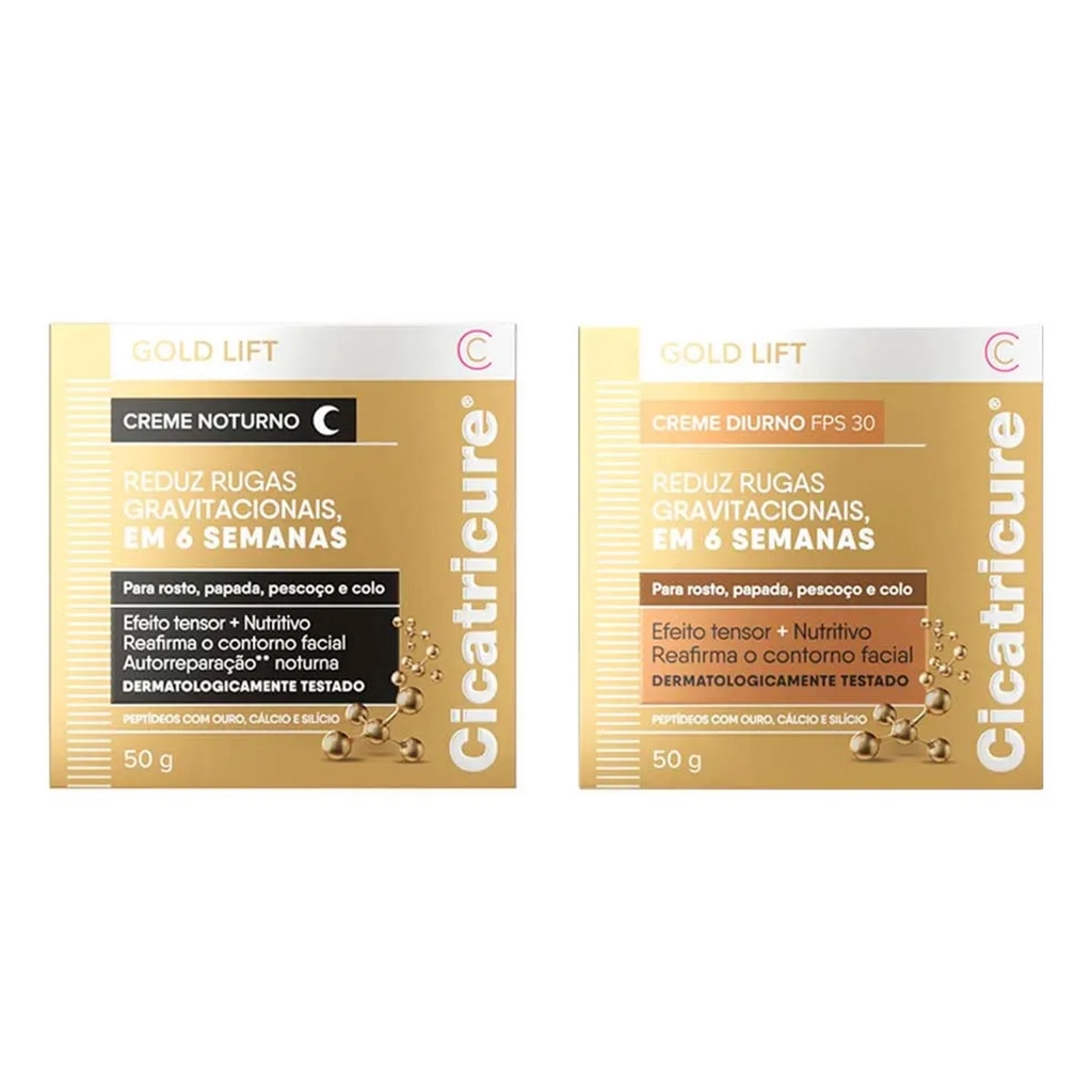 Kit Creme Cicatricure Gold Lift Diurno Fps30 + Noturno 50g - 2 Itens em Oferta na Shopee