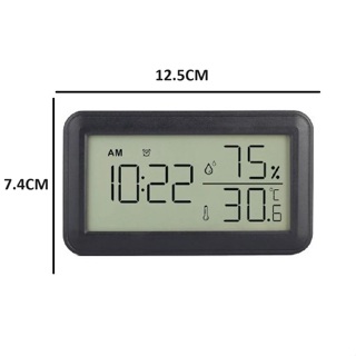 Relógio Digital De Mesa Preto Ou Branco 12.5 x 2.7 x 7.4Cm Com Despertador Temperatura Umidade em Oferta na Shopee