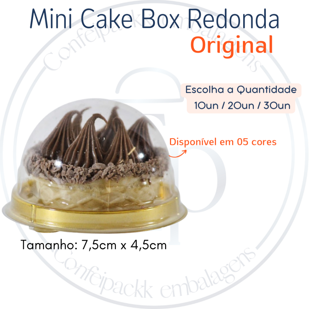 10un / 20un / 30un Embalagem para mini donuts - Mini cake box redonda Flip Festas em Oferta na Shopee
