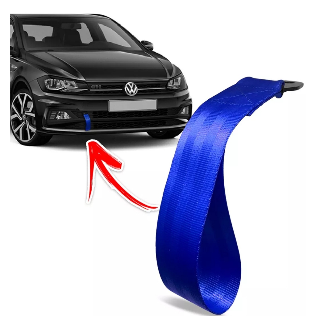 Fita Cinto Reboque Tow Strap Universal Azul
