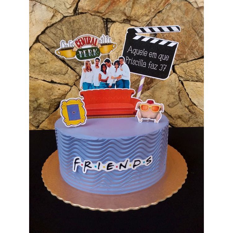 topo de bolo friends - topper de aniversário personalizado em Oferta na Shopee