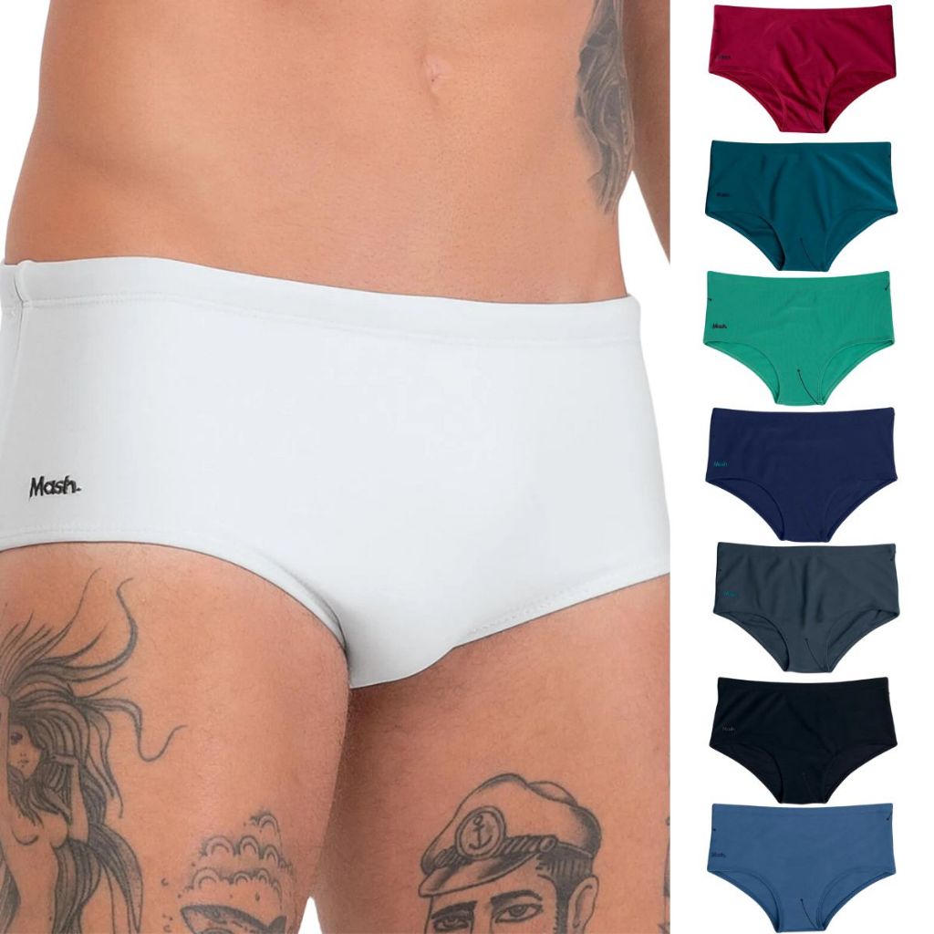 Sunga Boxer Praia Mash Resistente Lisa Poliamida Cordão Interno