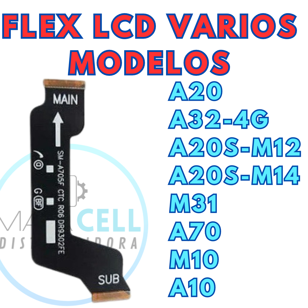 Cabo Flex Lcd Da Placa Mãe Sams Modelo Variados A20 A32-4G A20S-M12 A20S-M14 M31 A70 M10 A10
