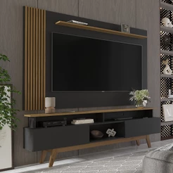 Rack com Painel Ripado para TV até 70 Polegadas 2 Gavetas Grécia 180cm