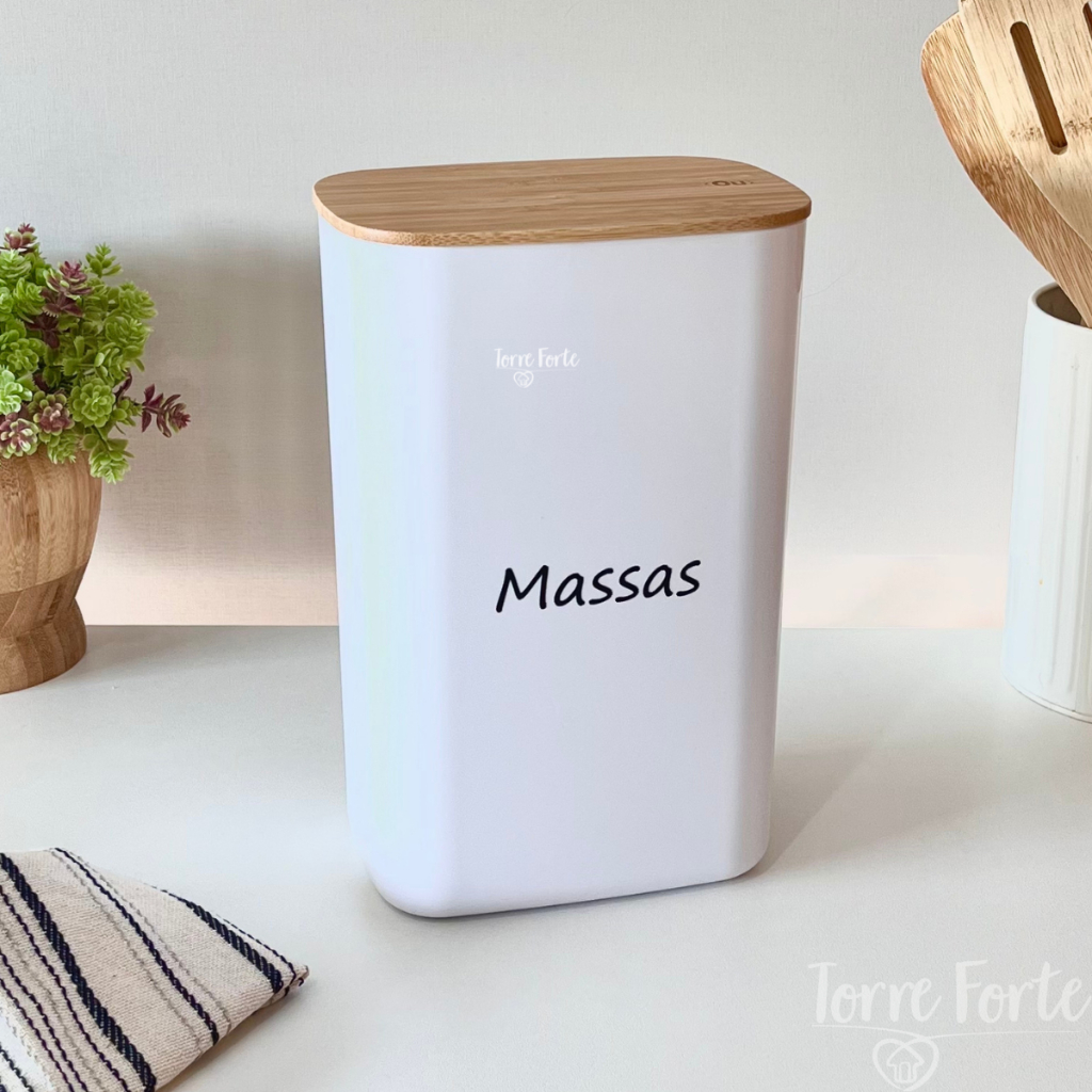 Pote Hermético Tampa De Bambu Porta Mantimentos Potes Para Mantimentos