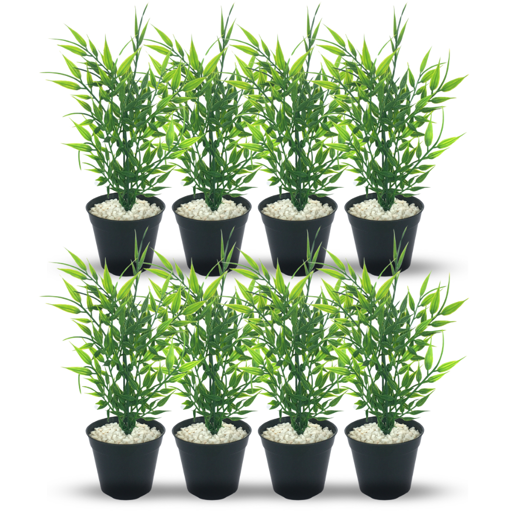 8 Arranjos Vasinhos Decorativos com Planta Artificial Realista